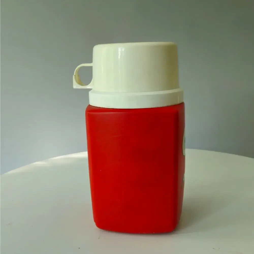 Vintage Snoopy King-Seeley Thermos | Red Plastic 8 oz | MCM 1950s Peanuts